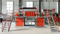 Dual Shaft Bag Breaker, Waste Bag Opener
